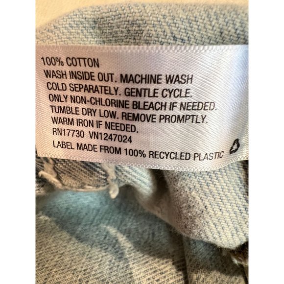 Wild Fable High Rise Bermuda Jean Shorts Raw Hem Asymmetrical Button Fly 2/26 - Picture 12 of 12